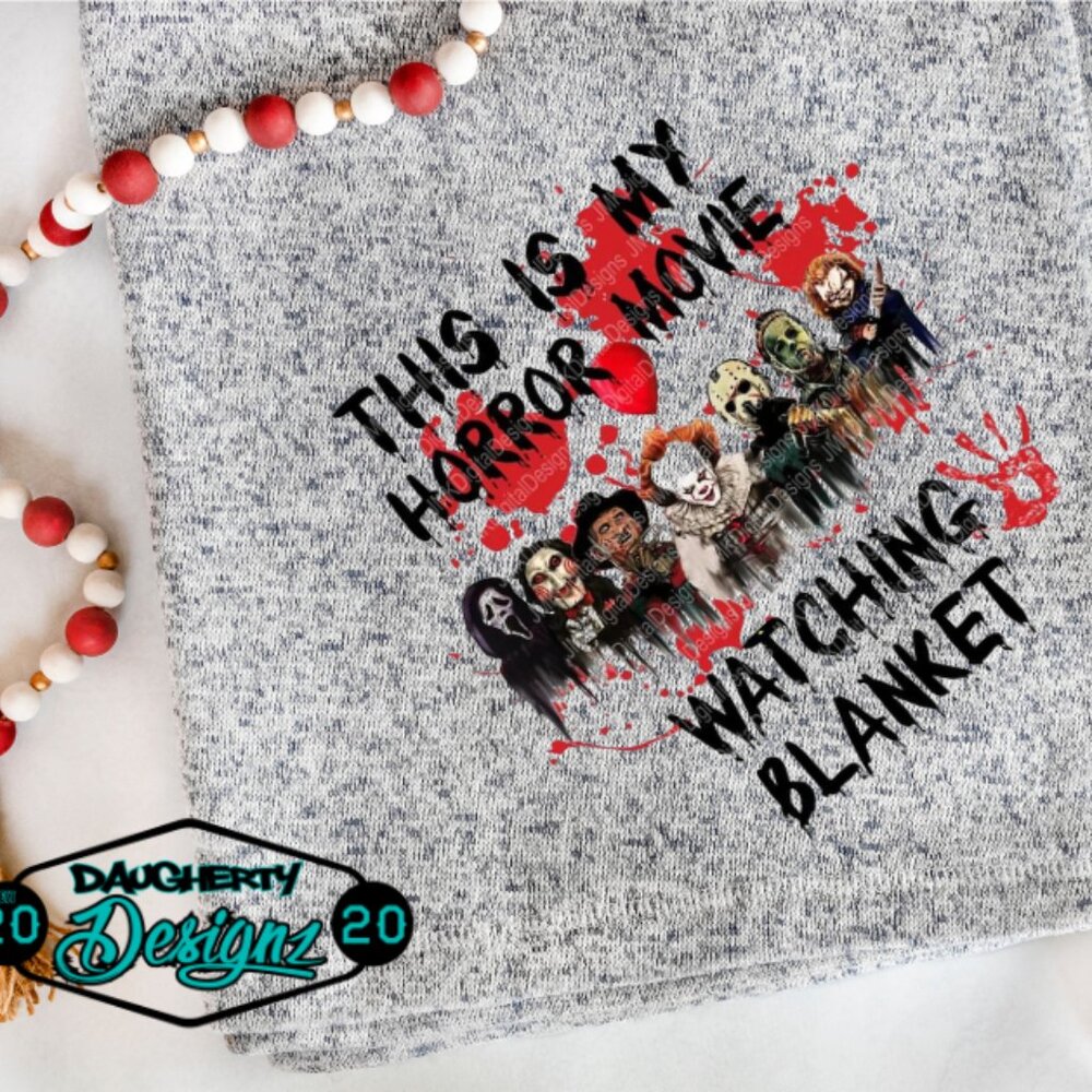 Handcrafted Horror Watching Throw Blanket